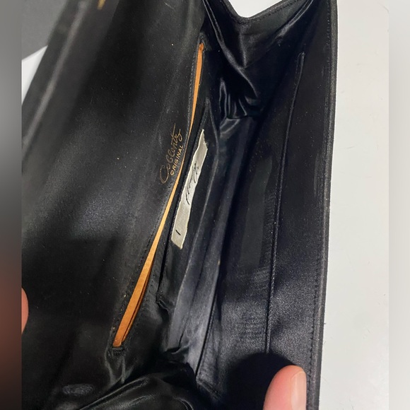 Vintage 1960's Coblentz Original Black Suede Purse Bag 9x 5.5 x2 Artichoke Clasp - Picture 14 of 14